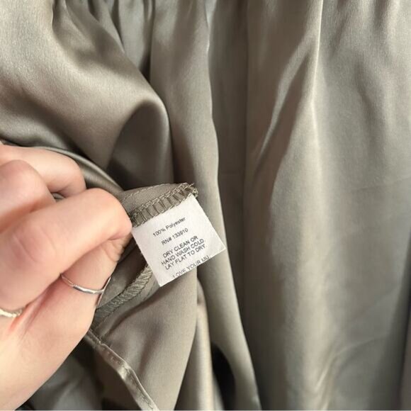 Show Me Your Mumu Say I Do Romper Moss Green Luxe Satin Sage Bridal Party NWT L - Picture 6 of 8